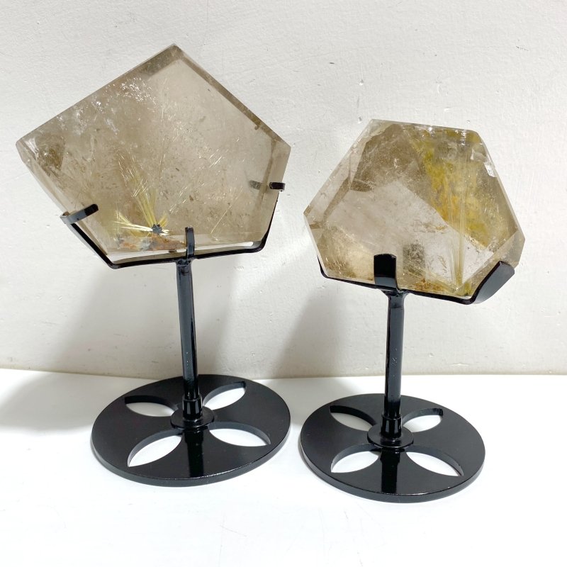 4 Pieces Rutile Quartz Free Form With Stand -Wholesale Crystals