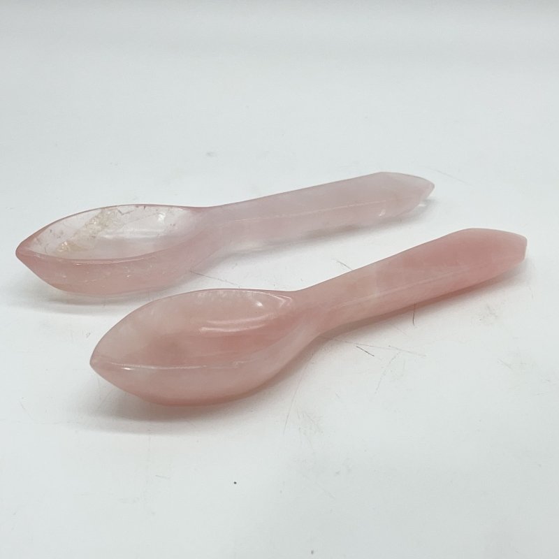 4 Types Coffee Spoon Carving Rose Quartz Green Aventurine Wholesale -Wholesale Crystals