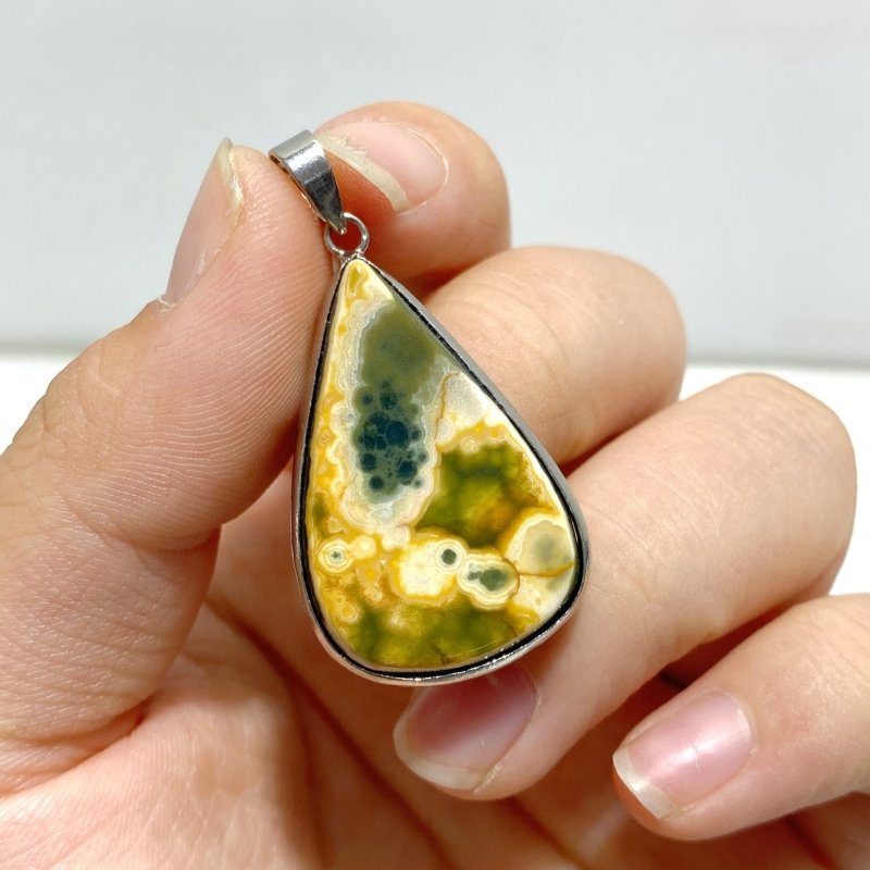 40 Pieces Vein Ocean Japser Pendant - Wholesale Crystals