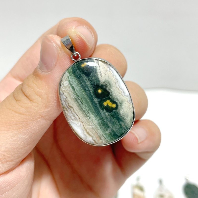 40 Pieces Vein Ocean Japser Pendant - Wholesale Crystals