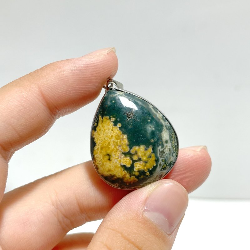 40 Pieces Vein Ocean Japser Pendant - Wholesale Crystals