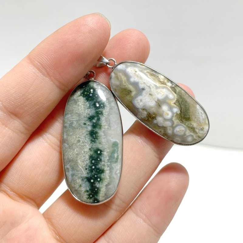 40 Pieces Vein Ocean Japser Pendant - Wholesale Crystals