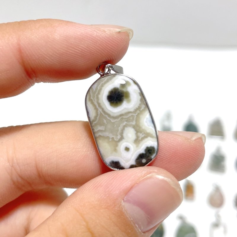 42 Pieces 8th Vein Ocean Japser Pendants - Wholesale Crystals