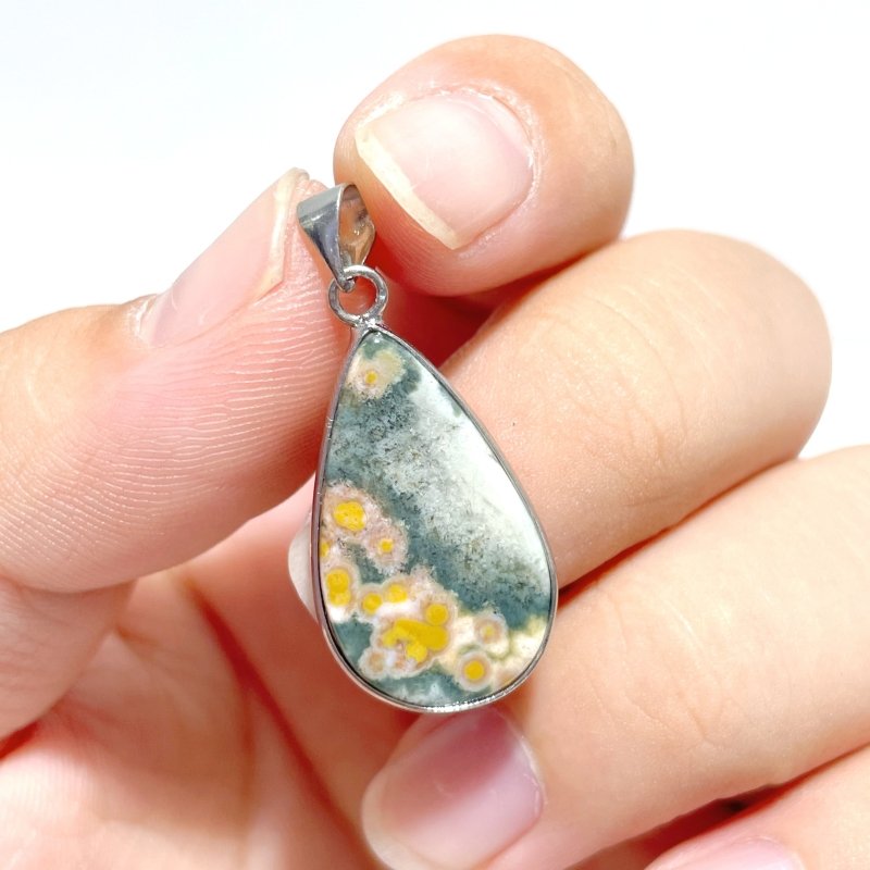 42 Pieces 8th Vein Ocean Japser Pendants - Wholesale Crystals