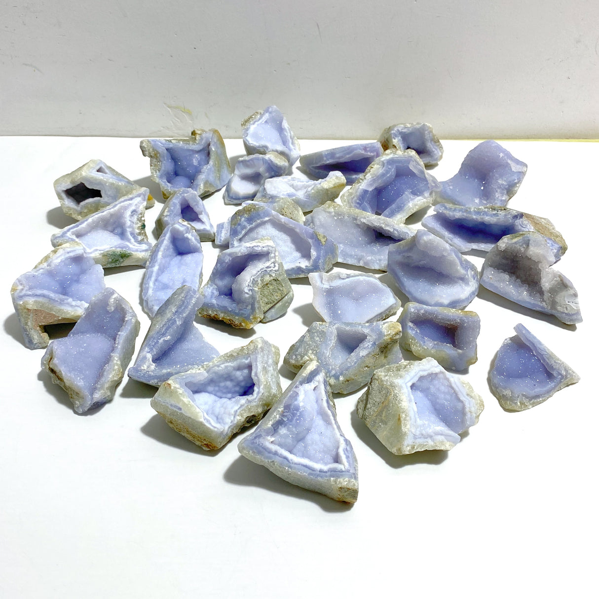 29 Pieces Geode Blue Chalcedony Druzy