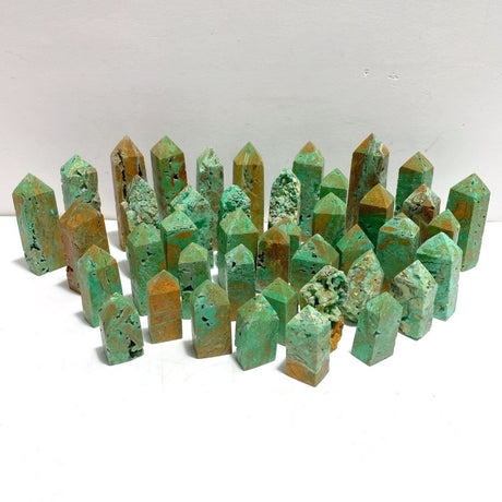 43 Pieces Indonesia Turquoise Druzy Geode Tower Points - Wholesale Crystals