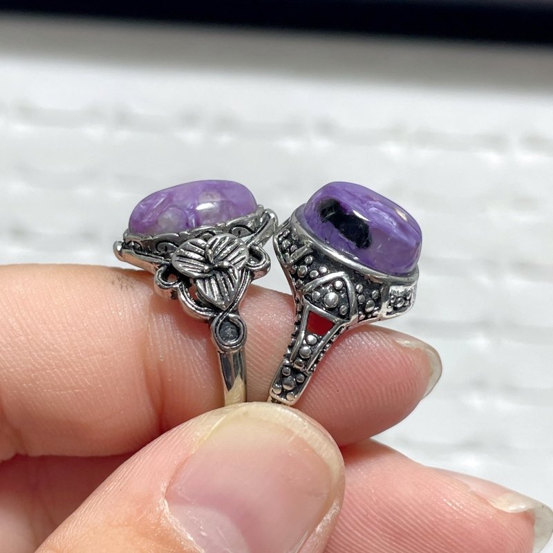 44 Pieces Charoite Different Styles Ring 4 - Wholesale Crystals
