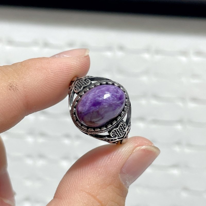 44 Pieces Charoite Different Styles Ring 4 - Wholesale Crystals