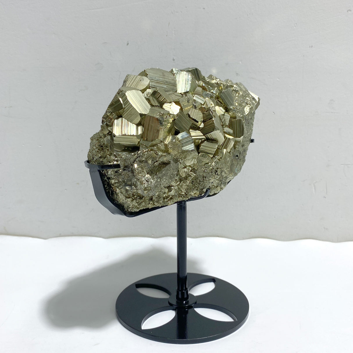 Natural Pyrite Mineral Specimen With Stand #A1