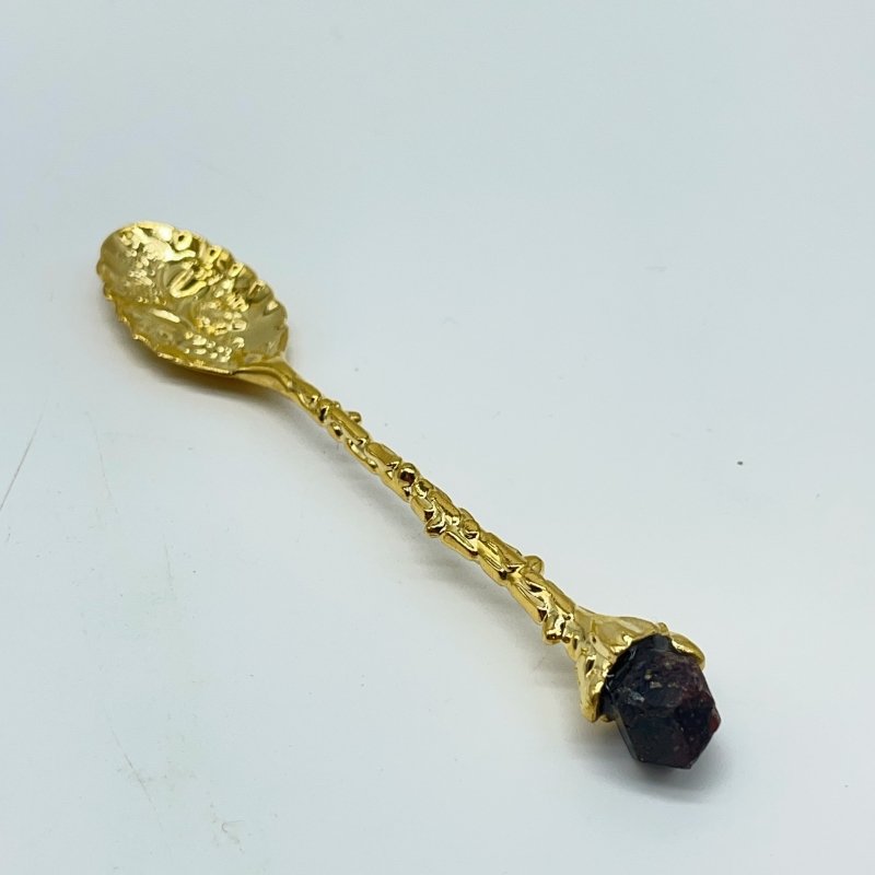 5 Colors Coffee Spoon With Garnet Raw Stone Wholesale -Wholesale Crystals