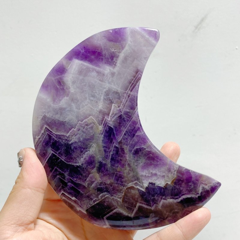 5 Pieces Chevron Amethyst Moon With Stand -Wholesale Crystals