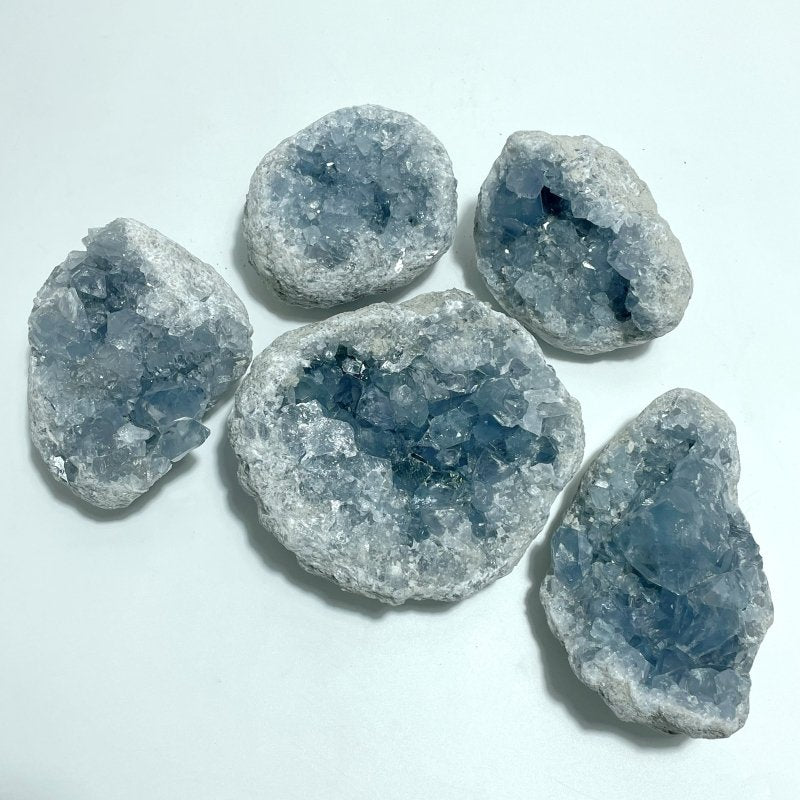 5 Pieces Large Blue Celestite Cluster Home Decor - Wholesale Crystals