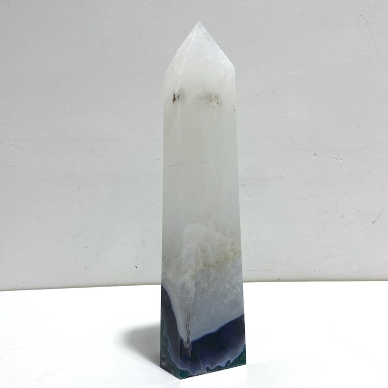 5 Pieces Large Green Moss Agate Point - Wholesale Crystals