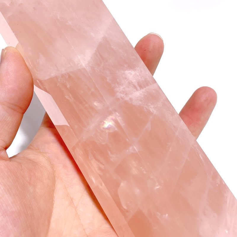 5 Pieces Large Madagascar Deep Pink Rose Quartz Points - Wholesale Crystals