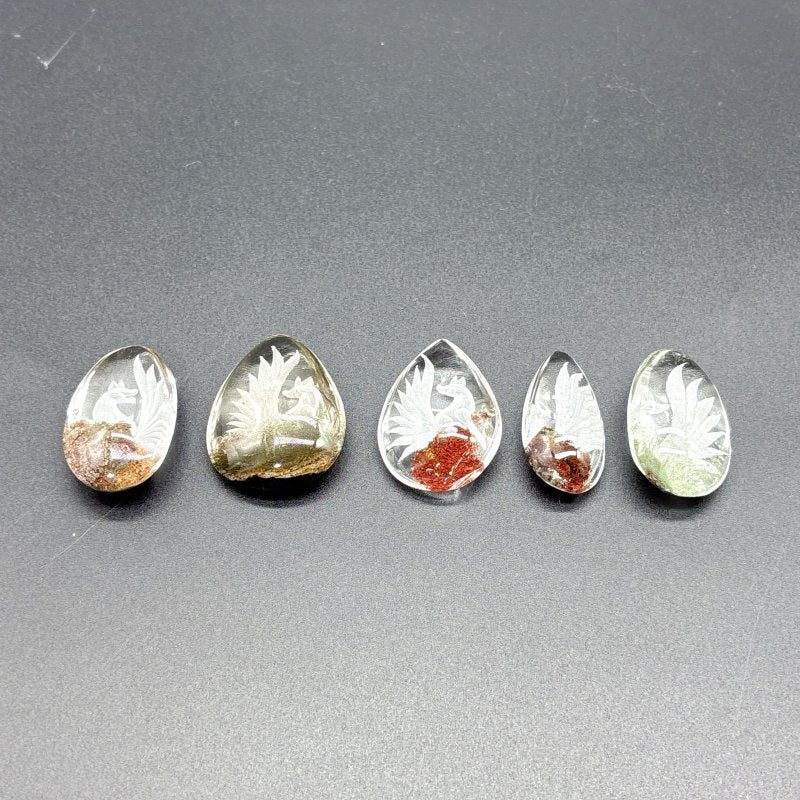 5 Pieces Nine - tailed Fox Garden Quartz Inner Scene Carving - Wholesale Crystals