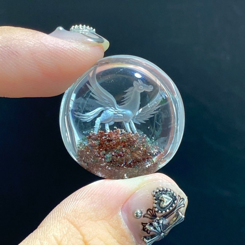 5 Pieces Pegasus Garden Quartz Inner Scene Carving -Wholesale Crystals