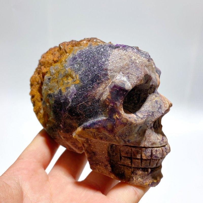 5 Pieces Purple Fluorite Skull Carving - Wholesale Crystals