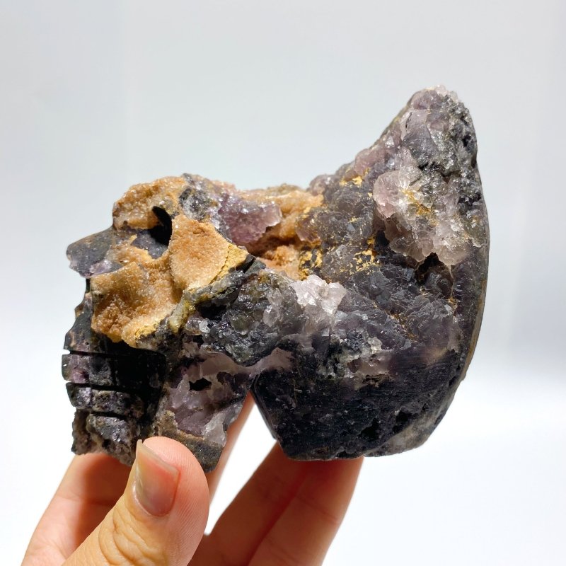 5 Pieces Purple Fluorite Skull Carving - Wholesale Crystals