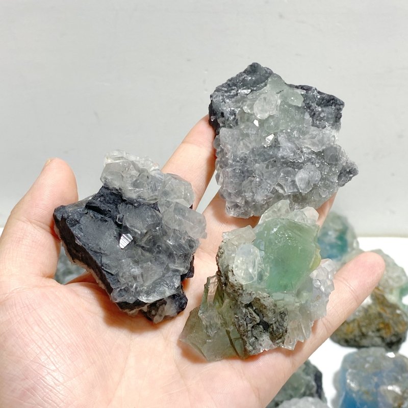 52 Pieces Blue Fluorite Mixed Calcite Raw Stone Specimen For Collection - Wholesale Crystals