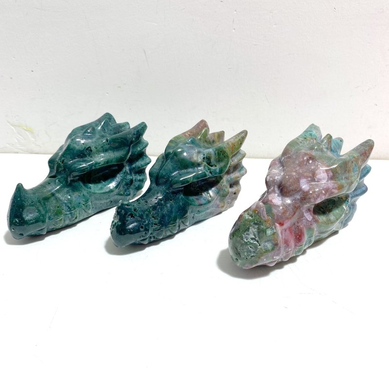 6 Pieces Beautiful Ocean Jasper Dragon Head - Wholesale Crystals