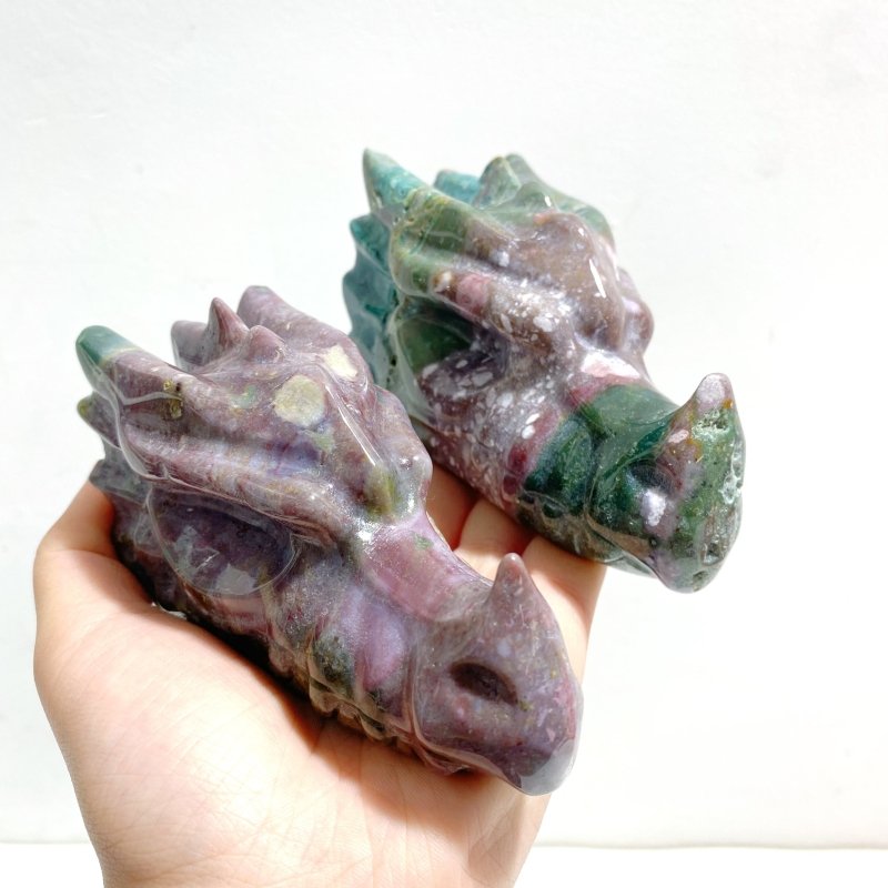 6 Pieces Beautiful Ocean Jasper Dragon Head - Wholesale Crystals