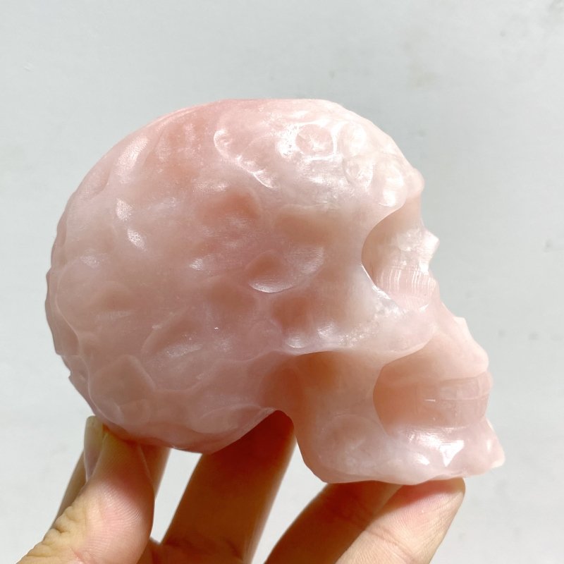 6 Pieces Beautiful Pink Opal Skull Carving -Wholesale Crystals