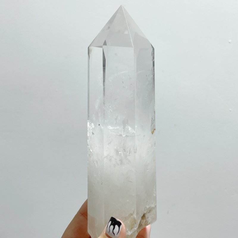 6 Pieces Clear Quartz Large Points Raw Bottom - Wholesale Crystals