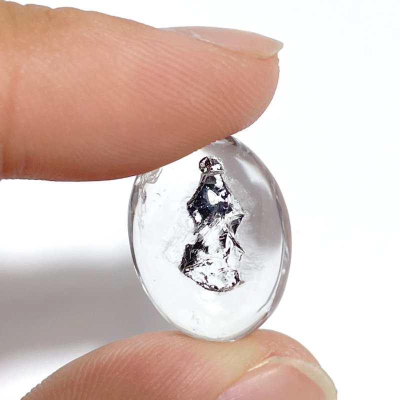 6 Pieces Enhydro Quartz Oval Cabochon Polished Crystal DIY Pendant 2 - Wholesale Crystals