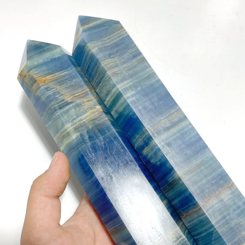 6 Pieces High Quality Blue Onyx Tower - Wholesale Crystals