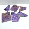 6 Pieces High Quality Charoite Slab - Wholesale Crystals