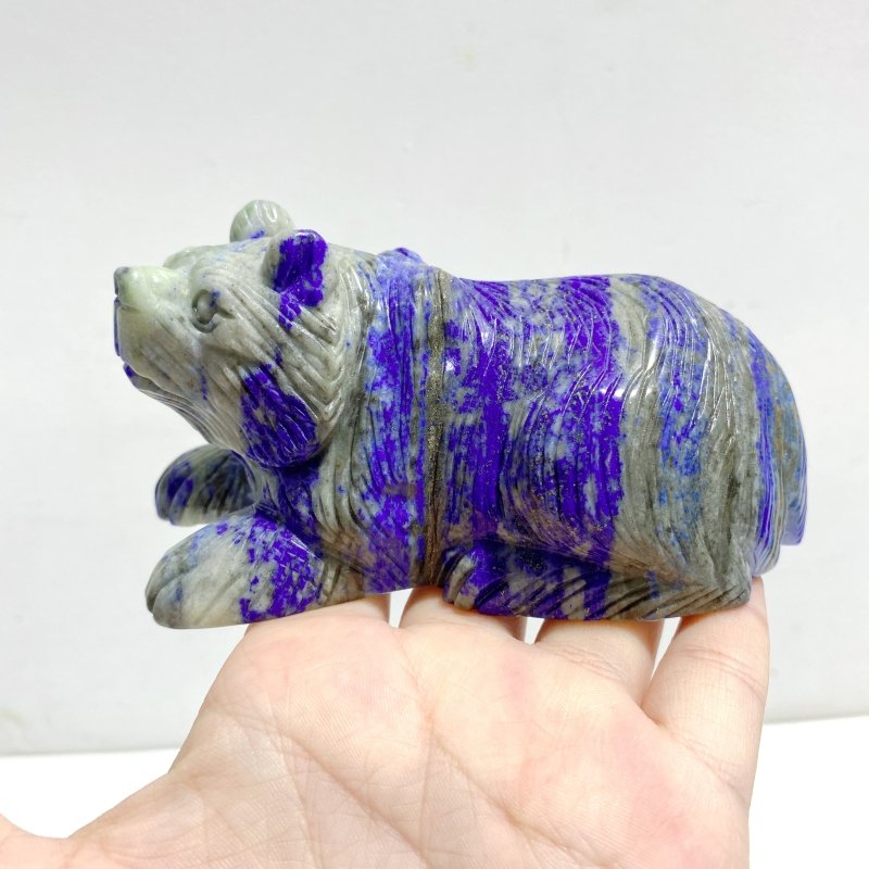 6 Pieces Lapis Lazuli Bears Carving - Wholesale Crystals