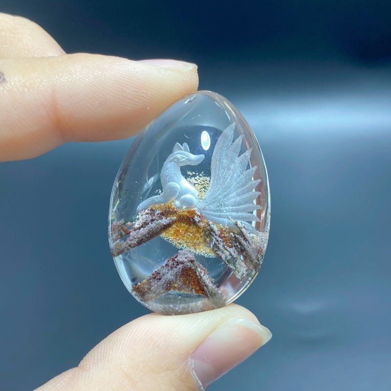 6 Pieces Nine - tailed Fox Garden Quartz Inner Scene Carving - Wholesale Crystals