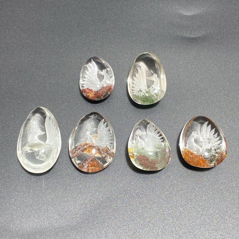 6 Pieces Nine - tailed Fox Garden Quartz Inner Scene Carving - Wholesale Crystals