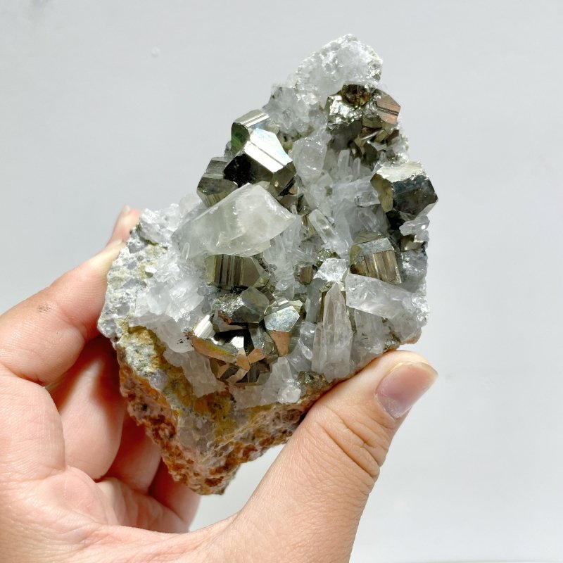 6 Pieces Pyrite Mixed Clear Quartz Cluster Specimen For Collection - Wholesale Crystals
