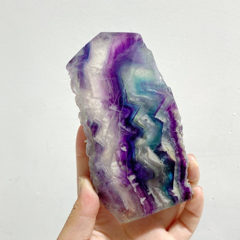 6 Pieces Rainbow Fluorite Raw Side Tower - Wholesale Crystals