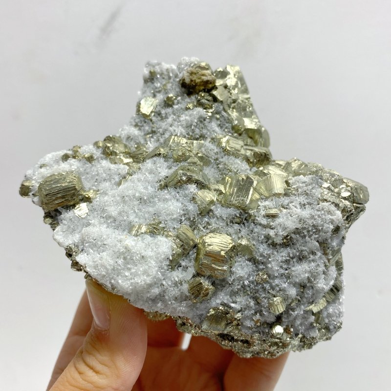 6 Pieces Raw Pyrite Mixed Calcite Specimen - Wholesale Crystals