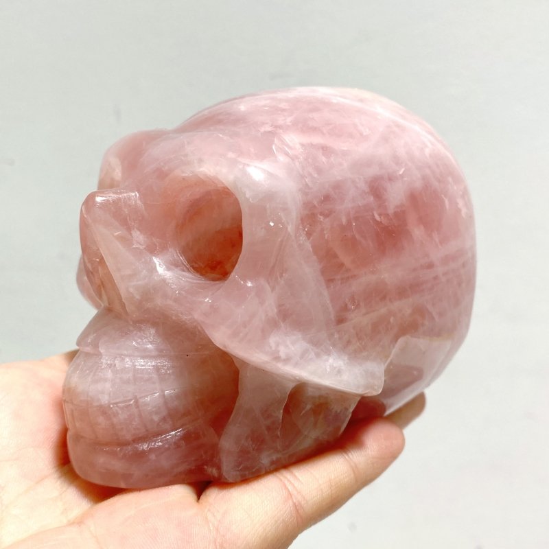 6 Pieces Rose Quartz Skull Carving - Wholesale Crystals