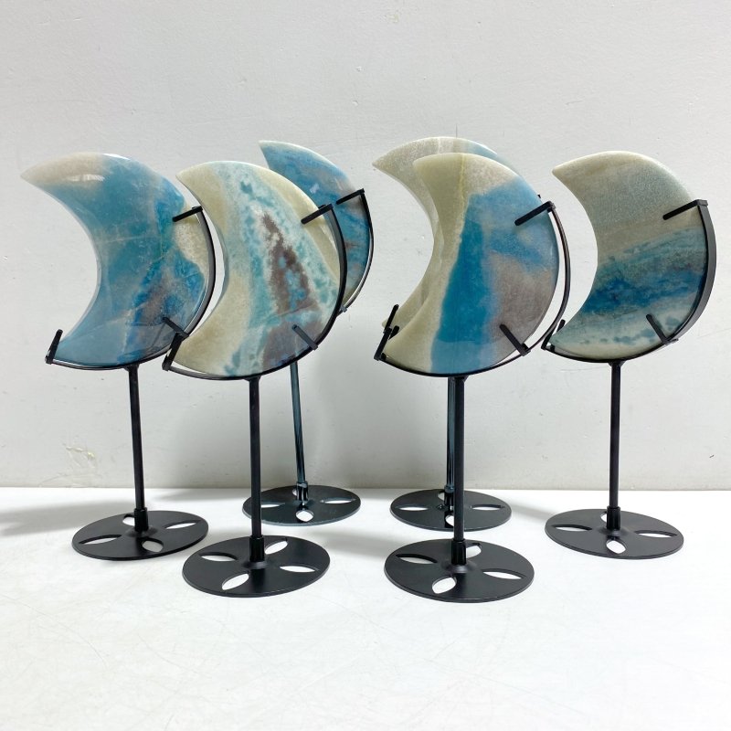 6 Pieces Trolleite Stone Moon With Stand -Wholesale Crystals
