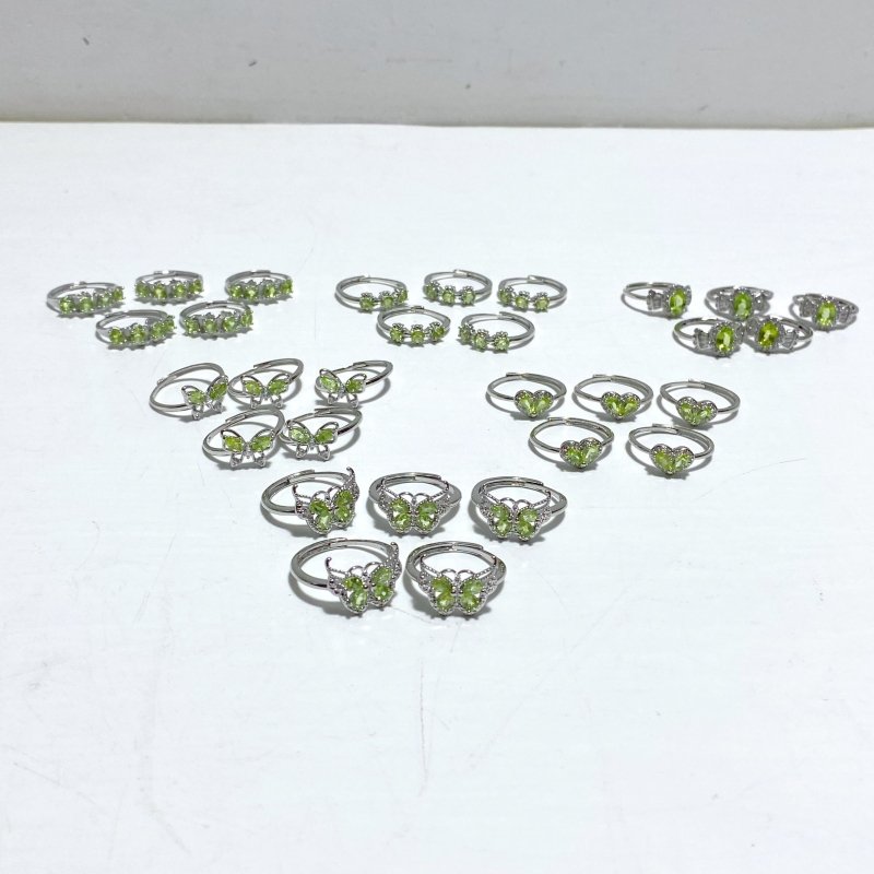 6 Types Peridot Cut Faceted Ring Wholesale - Wholesale Crystals
