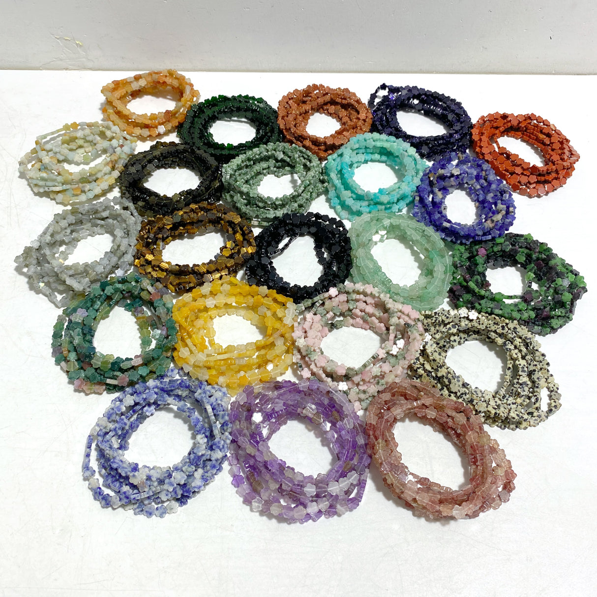 22 Types Flower Shape Bracelets Wholesale Green Aventurine Amazonite Moss Agate