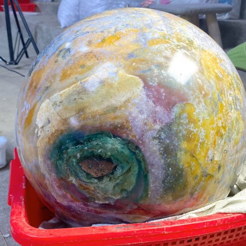 62.2KG Large Geode Ocean Jasper Sphere (Sea Freight Only) -Wholesale Crystals
