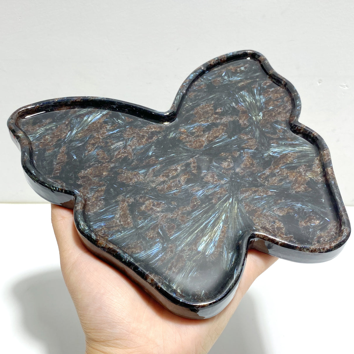 Garnet Mixed Astrophyllite Butterfly Plate Home Decor Wholesale