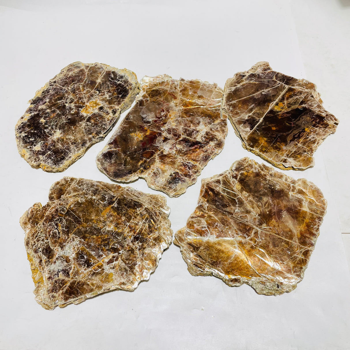 5 Pieces Raw Gold Mica Slab Stone Specimen
