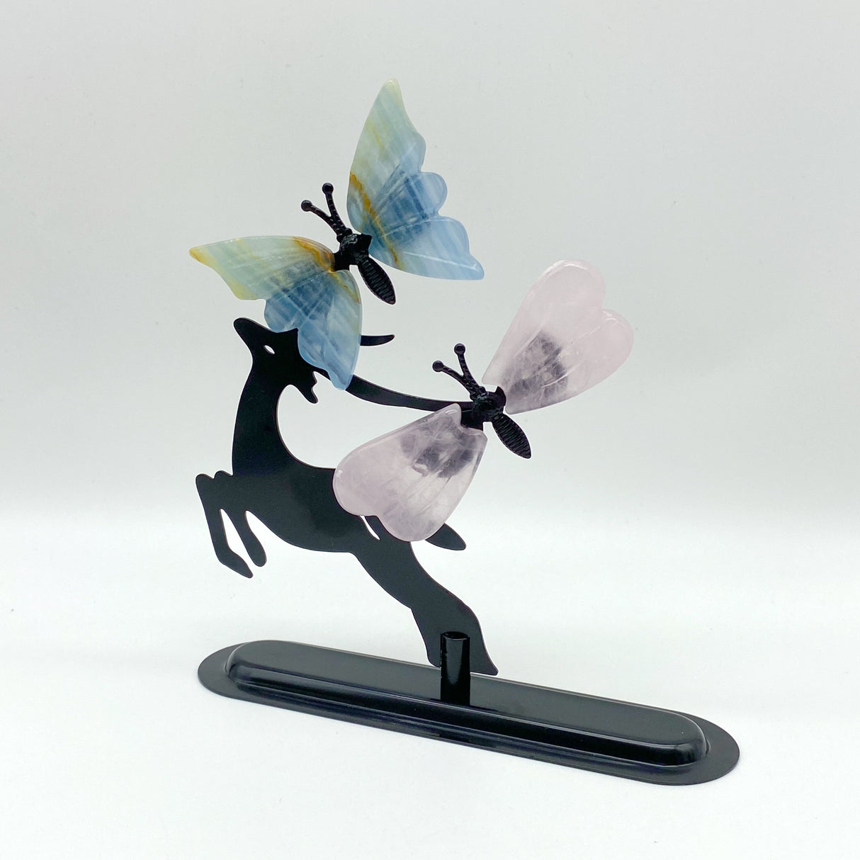 Mixed Materials Butterfly Wing Carving With Deer Stand Wholesale