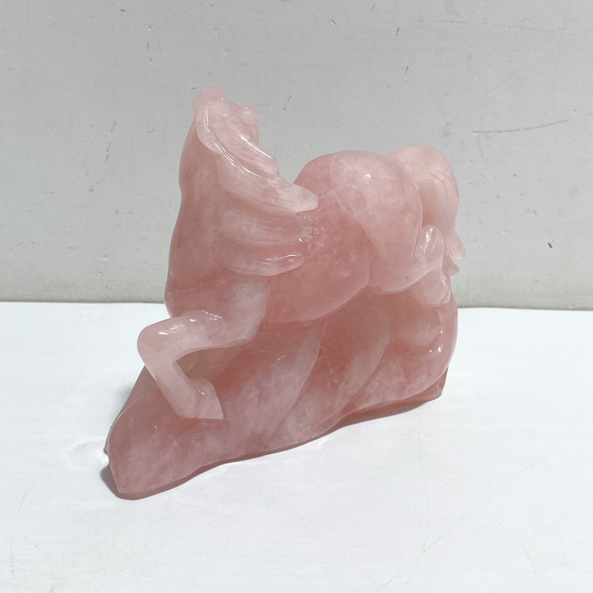 Beautiful Rose Quartz Horse Carving