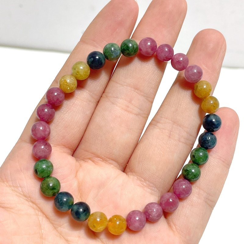 6mm Colorful Tourmaline Bracelets Wholesale - Wholesale Crystals