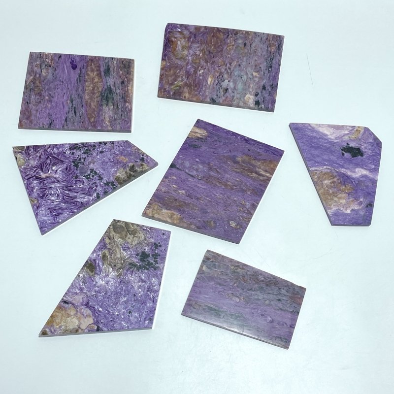 7 Pieces Beautiful High Quality Charoite Slab - Wholesale Crystals