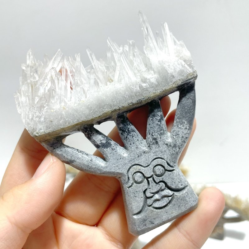 7 Pieces Clear Quartz Cluster Dendroid Guard Carving - Wholesale Crystals