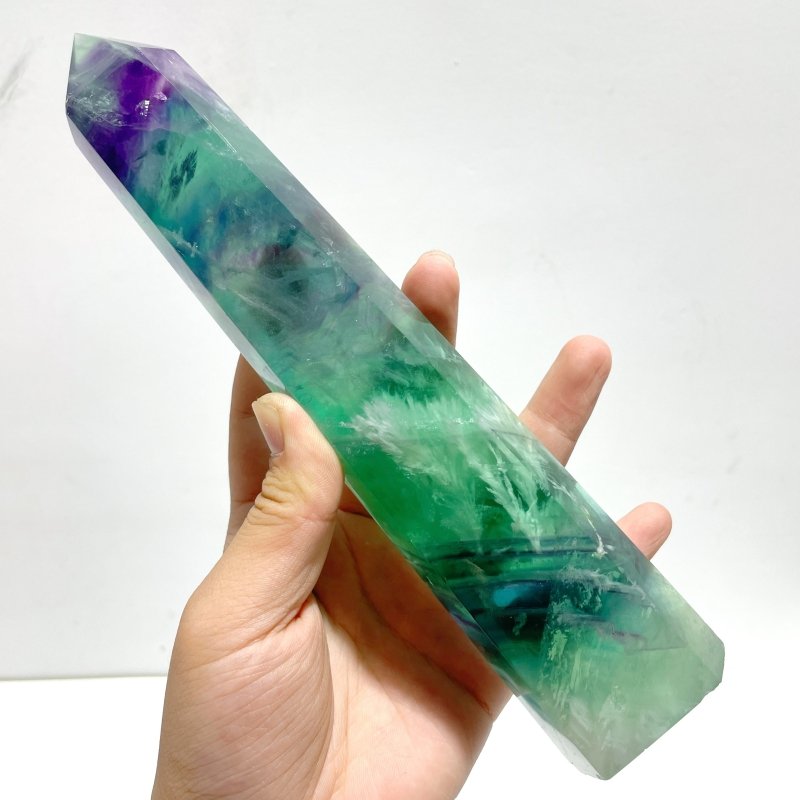 7 Pieces Large Feather Fluorite Tower Points - Wholesale Crystals