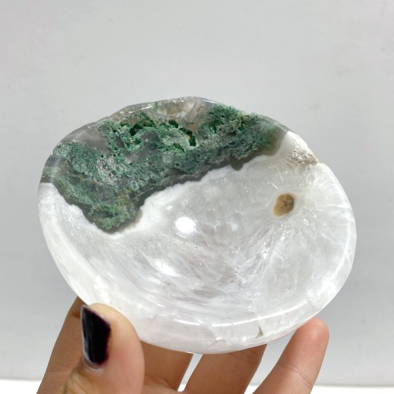 7 Pieces Moss Agate Bowl Carving - Wholesale Crystals